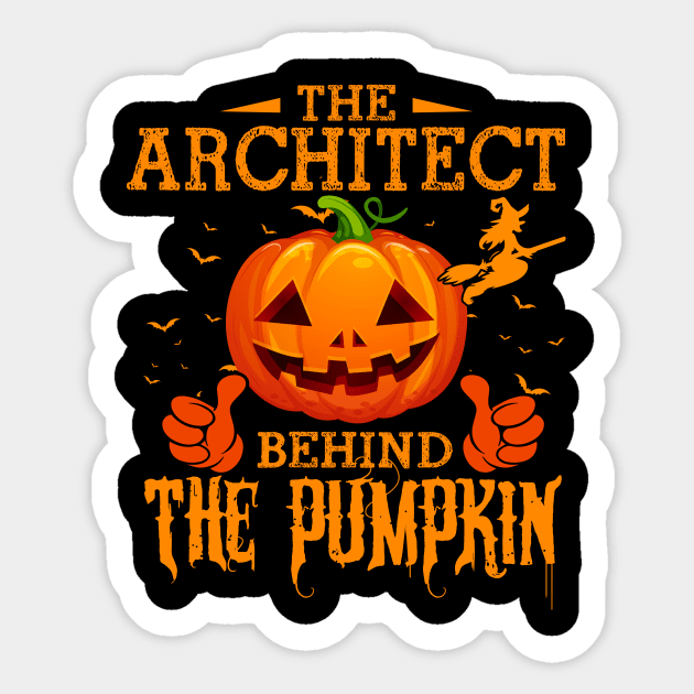 Mens The CHEF Behind The Pumpkin T shirt Funny Halloween T Shirt_ARCHITECT Sticker by Sinclairmccallsavd